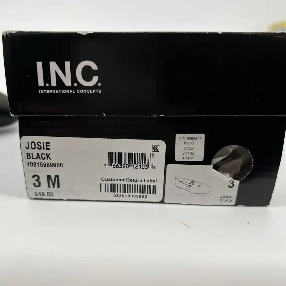 INC International Concepts Black Gold Ballet Flats | Size 3G